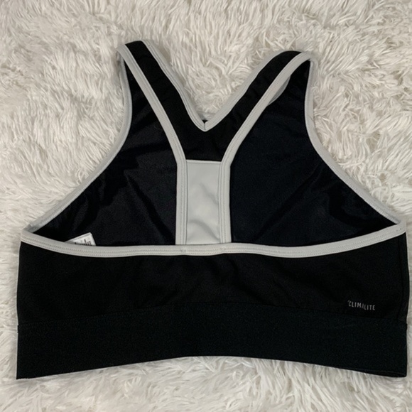 Adidas Black & White Logo Sports Bra - Picture 3 of 6